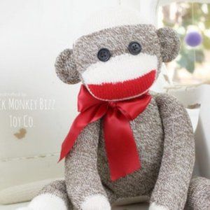 Sock Monkey Doll, Children's Stuffed Plush Toy